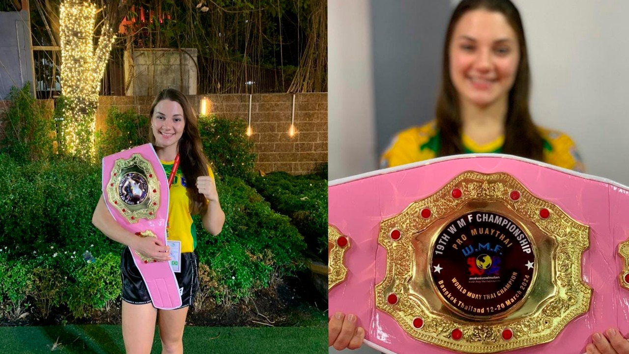 Foto - Atleta de Barra Mansa se consagra Campeã Mundial de Muay Thai na Tailândia