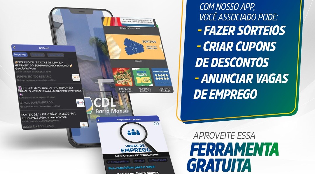 Foto - Sua empresa está no APP CDL BM? Sorteios e brindes tem atraído consumidores em Barra Mansa!