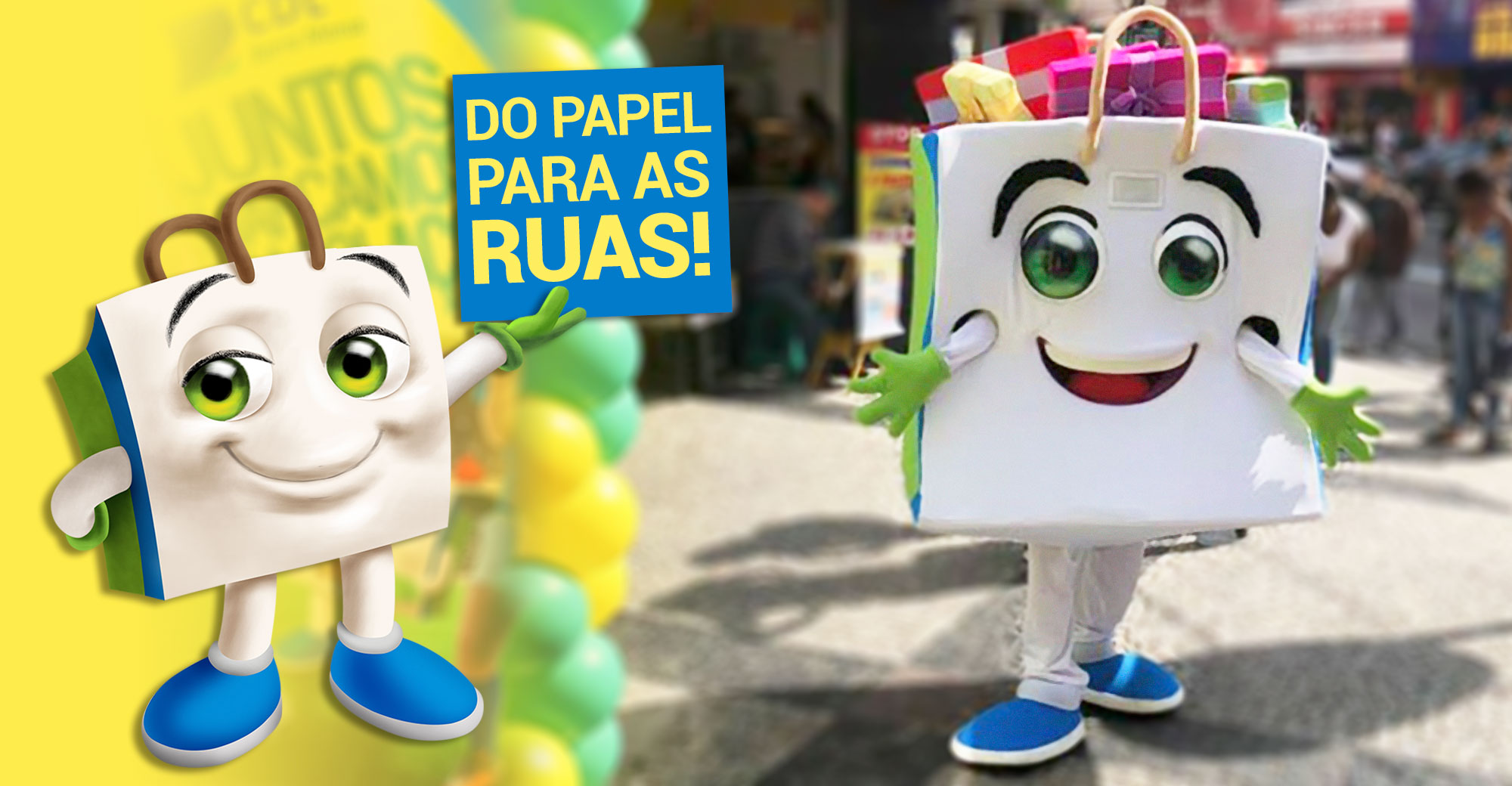 Foto - O mascote Cedelinho nas ruas de Barra Mansa!